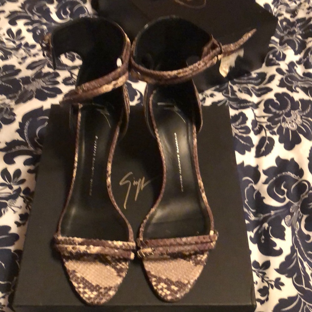 Giuseppe Zanotti Snakeskin kitten heel sandals
